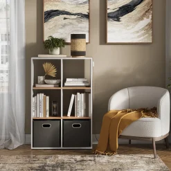 Raumteiler Karree Weiß/Goldkraft Eiche 72 x 107.8 cm Vicco