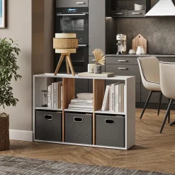 Raumteiler Karree Weiß/Goldkraft Eiche 72 x 107.8 cm Vicco