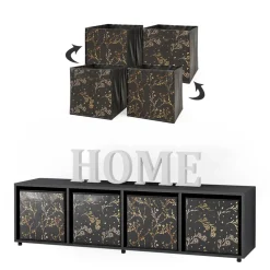 Raumteiler Ludus Schwarz 142.5 x 36.2 cm mit 2 Faltboxen opt.2 Vicco