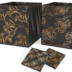 Raumteiler Ludus Schwarz 142.5 x 36.2 cm mit 2 Faltboxen opt.1 Vicco