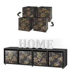 Raumteiler Ludus Schwarz 142.5 x 36.2 cm mit 2 Faltboxen opt.1 Vicco