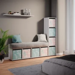 Raumteiler Ludus Weiß 142.5 x 36.2 cm mit 2 Faltboxen opt.2 Vicco