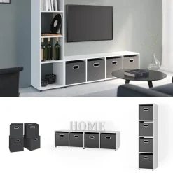 Raumteiler Ludus Weiß 142.5 x 36.2 cm mit 2 Faltboxen Vicco