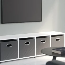 Raumteiler Ludus Weiß 142.5 x 36.2 cm mit 2 Faltboxen Vicco