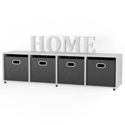 Raumteiler Ludus Weiß 142.5 x 36.2 cm mit 2 Faltboxen Vicco