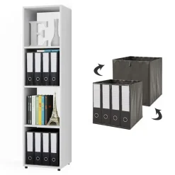 Raumteiler Ludus Weiß 142.5 x 36.2 cm mit 2 Faltboxen opt.3 Vicco