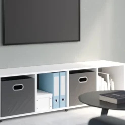 Raumteiler Ludus Weiß 142.5 x 36.2 cm mit 2 Faltbox (Anthrazit) Vicco