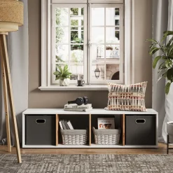 Raumteiler Ludus Weiß/Goldkraft Eiche 36.8 x 144.9 cm Vicco