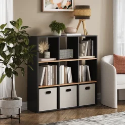 Raumteiler Nove Anthrazit/Goldkraft Eiche 107.2 x 107.8 cm Vicco