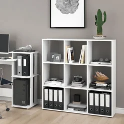 Raumteiler Nove Weiß 104 x 108 cm mit 2 Faltboxen Vicco