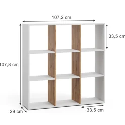 Raumteiler Nove Weiß/Goldkraft Eiche 107.2 x 107.8 cm Vicco