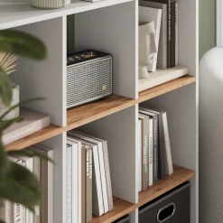 Raumteiler Nove Weiß/Goldkraft Eiche 107.2 x 107.8 cm Vicco