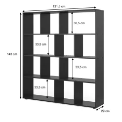 Raumteiler Pilar Schwarz 131.6 x 143 cm Vicco