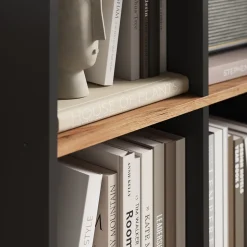 Raumteiler Scutum Anthrazit/Goldkraft Eiche 143 x 72 cm Vicco