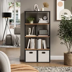 Raumteiler Scutum Anthrazit/Goldkraft Eiche 143 x 72 cm Vicco