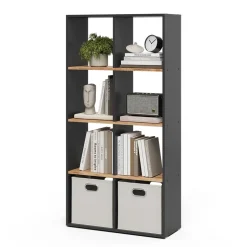 Raumteiler Scutum Anthrazit/Goldkraft Eiche 143 x 72 cm Vicco