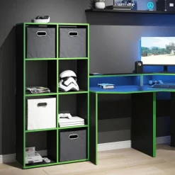 Raumteiler Scutum Schwarz/Grün 143 x 72 cm Vicco