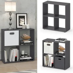 Raumteiler Tetra Grau 72.6 x 72 cm Vicco