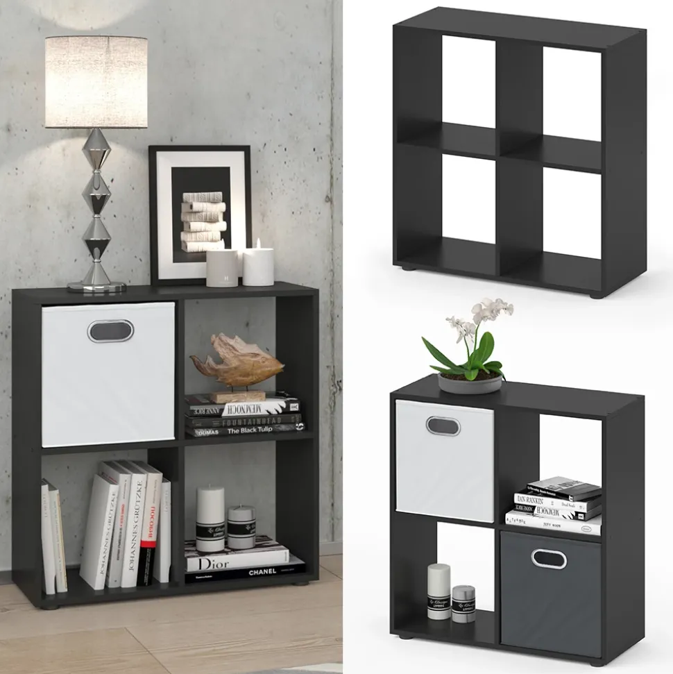 Raumteiler Tetra Schwarz 72.6 x 72 cm Vicco