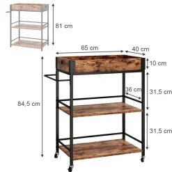 Rollcontainer Fyrk Eiche rustikal 65 x 84.5 cm Vicco