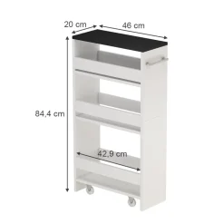 Rollcontainer Rivo Weiß/Anthrazit 20 x 84.4 cm Vicco