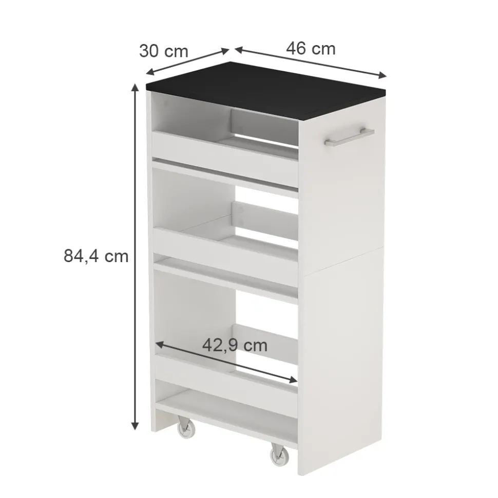 Rollcontainer Rivo Weiß/Anthrazit 30 x 84.8 cm Vicco
