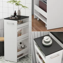 Rollcontainer Rivo Weiß/Anthrazit 30 x 84.8 cm Vicco