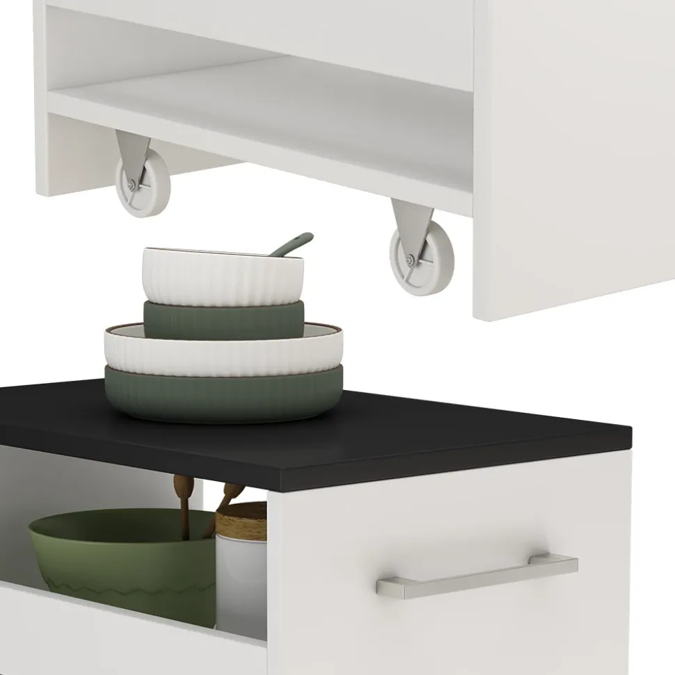 Rollcontainer Rivo Weiß/Anthrazit 30 x 84.8 cm Vicco