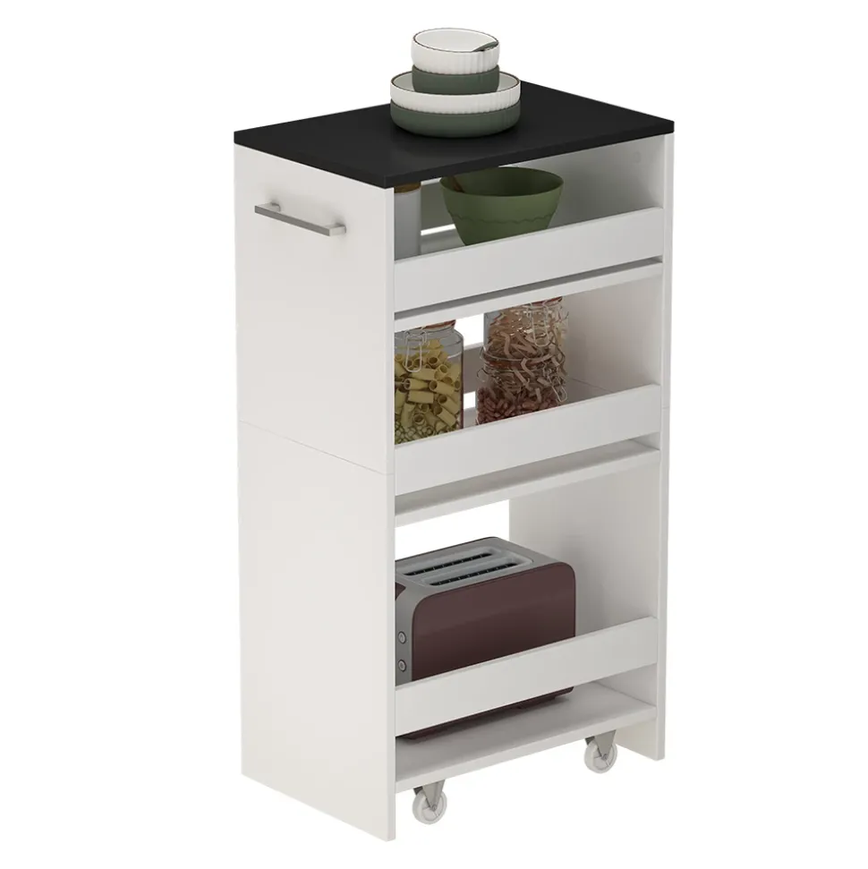 Rollcontainer Rivo Weiß/Anthrazit 30 x 84.8 cm Vicco