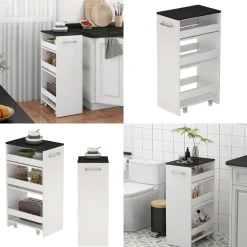 Rollcontainer Rivo Weiß/Anthrazit 30 x 84.8 cm Vicco