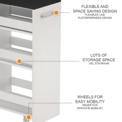 Rollcontainer Rivo Weiß/Anthrazit 30 x 84.8 cm Vicco