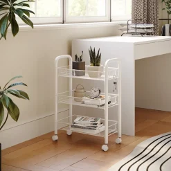 Rollcontainer Tarro Weiß 45 x 64 cm mit 3 Ablagefächern Vicco