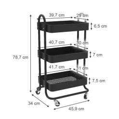 Rollcontainer Tron Schwarz 45.9 x 78.7 cm Vicco