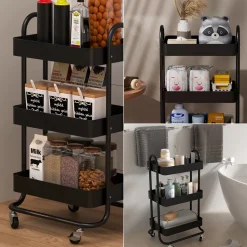 Rollcontainer Tron Schwarz 45.9 x 78.7 cm Vicco