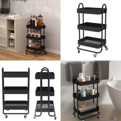 Rollcontainer Tron Schwarz 45.9 x 78.7 cm Vicco