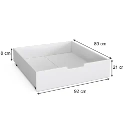 Rollschublade Teddy Weiß 92 x 89 cm Vitalispa