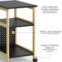 Rollwagen Elvia Schwarz 36 x 51 cm Vicco