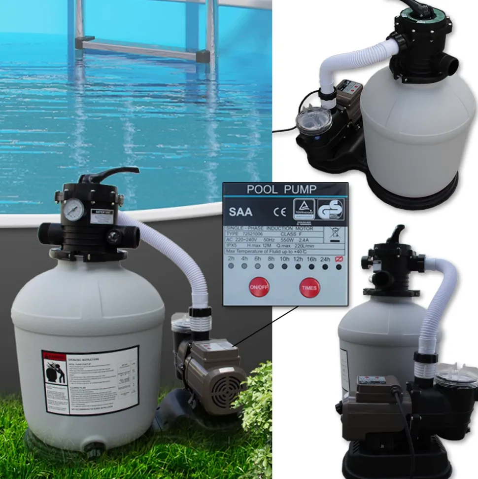 Sandfilteranlage Grau 13.200 Liter/Stunde OK-Living