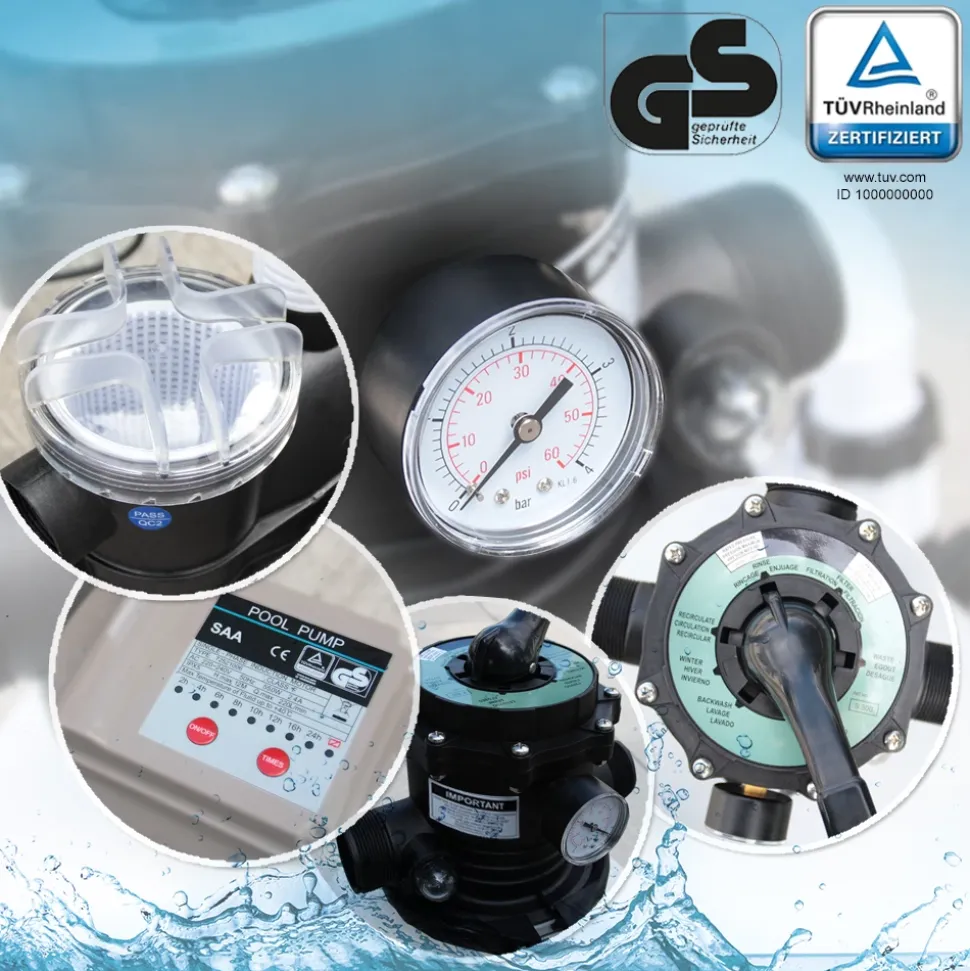 Sandfilteranlage Grau 13.200 Liter/Stunde OK-Living