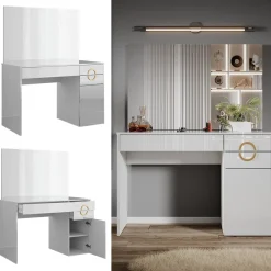 Schminktisch Adela Weiß 115 cm mit Spiegel Vicco