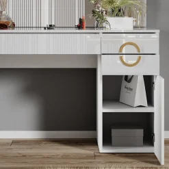 Schminktisch Adela Weiß 115 cm mit Spiegel Vicco