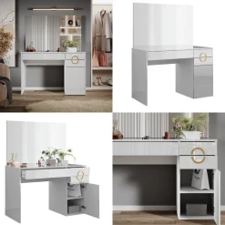 Schminktisch Adela Weiß 115 cm mit Spiegel Vicco