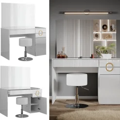 Schminktisch Adela Weiß 115 cm mit Hocker Vicco