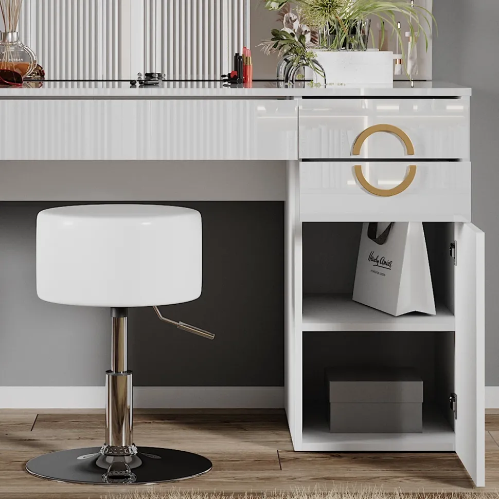 Schminktisch Adela Weiß 115 cm mit Hocker Vicco