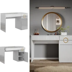 Schminktisch Adela Weiß 115 cm mit 3 Schubladen Vicco