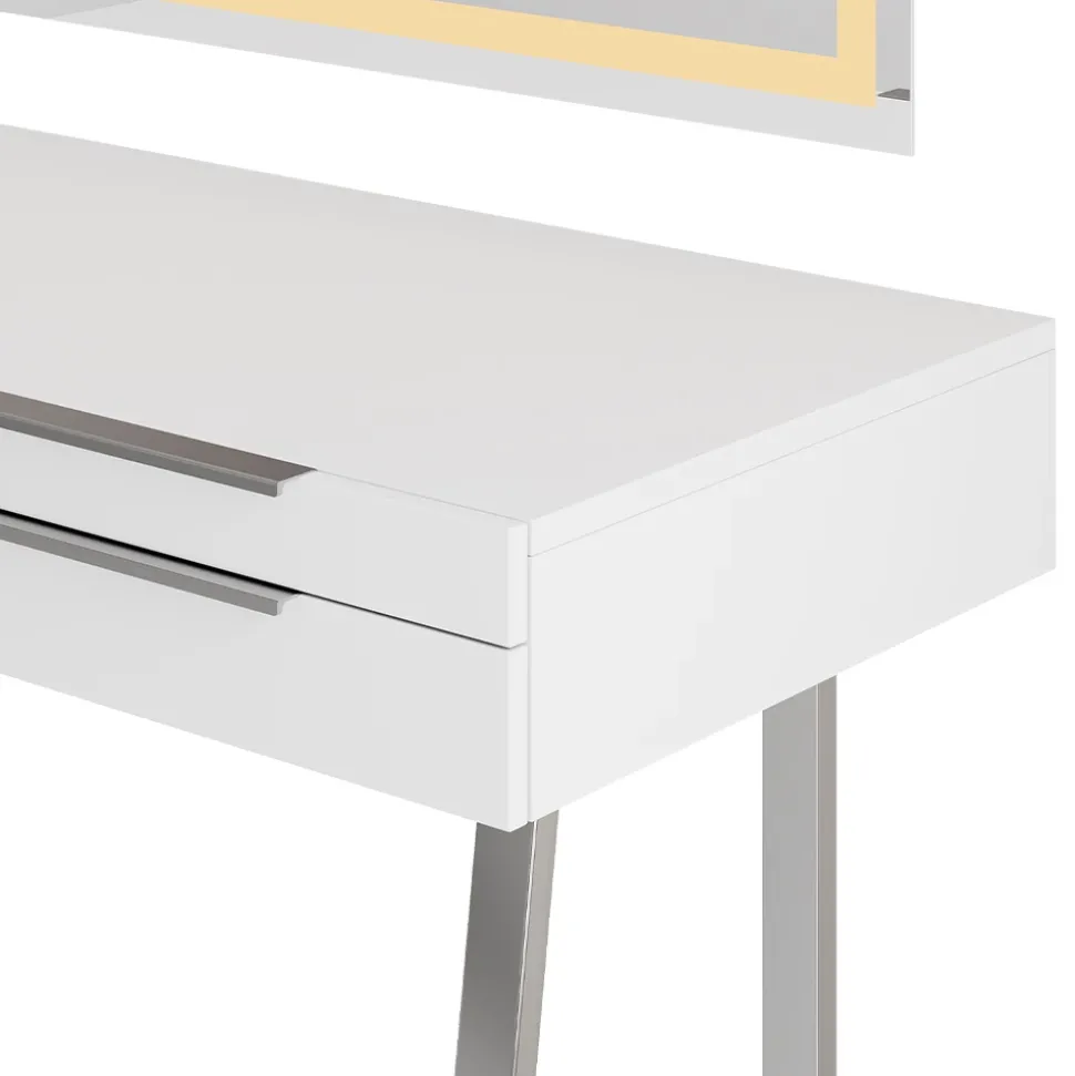 Schminktisch Alexia Weiß 120 cm mit LED-Spiegel Vicco