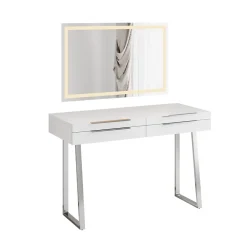 Schminktisch Alexia Weiß 120 cm mit LED-Spiegel Vicco