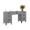 Schminktisch Anett Grau 150 cm ohne Spiegel, mit 7 Schubladen Vicco