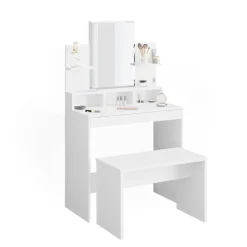 Schminktisch Ania Weiß 80 cm mit Bank Vicco