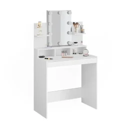 Schminktisch Ania Weiß 80 cm mit LED Beleuchtung Vicco